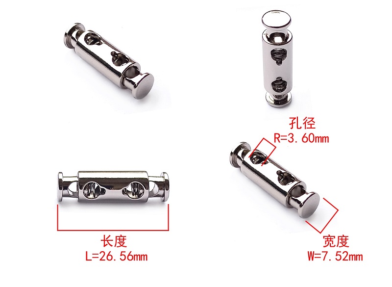 Kunci Kabel Lubang Ganda Stainless Steel – Tahan Karat, Bebas Nikel & Dapat Disesuaikan untuk Semua Pakaian