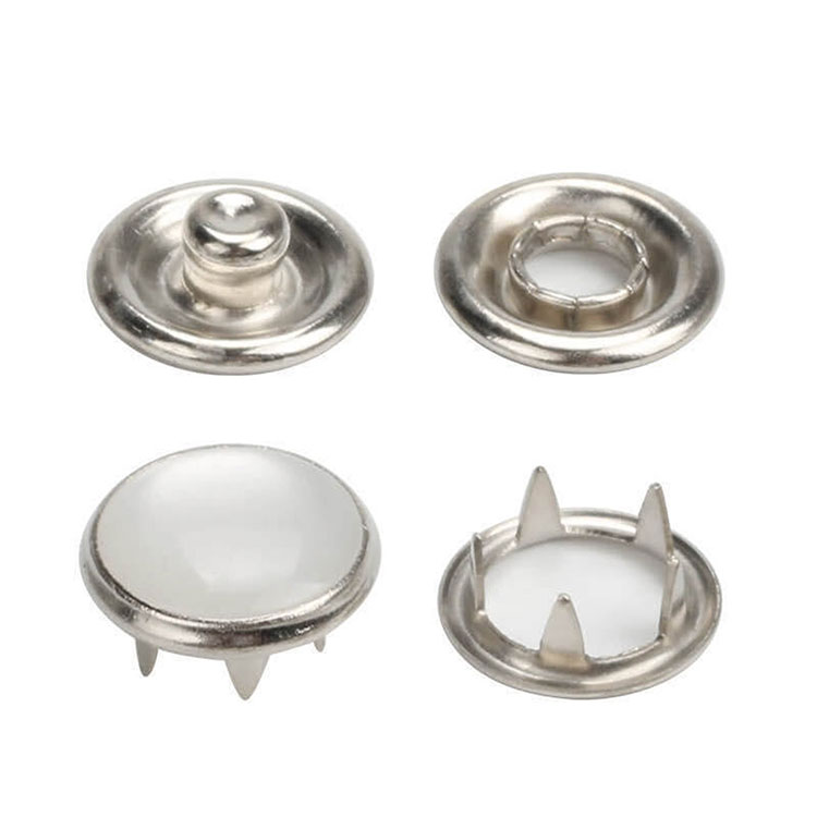 Tombol Cincin Snap Topi Mutiara Stainless Steel